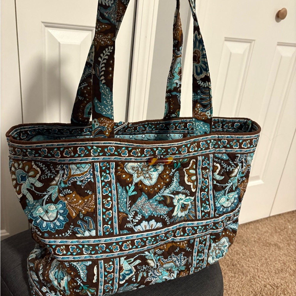Vera Bradley Blue and Brown Floral Tote